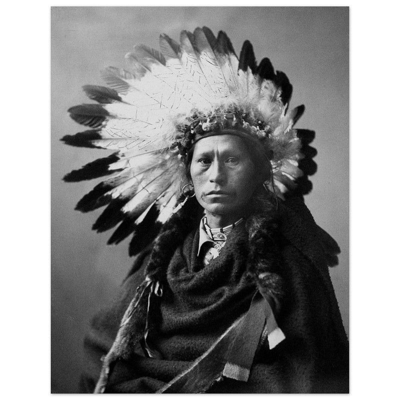 James A. Garfield, Chief of Apaches. Black and white portrair  of a native american leader