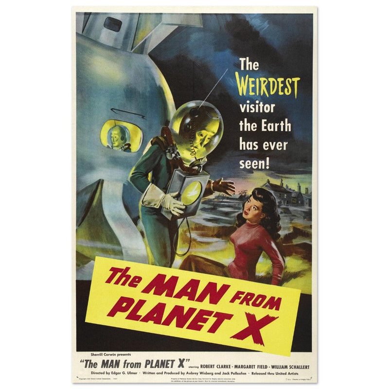 The Man from Planet X movie poster. Vintage film .
