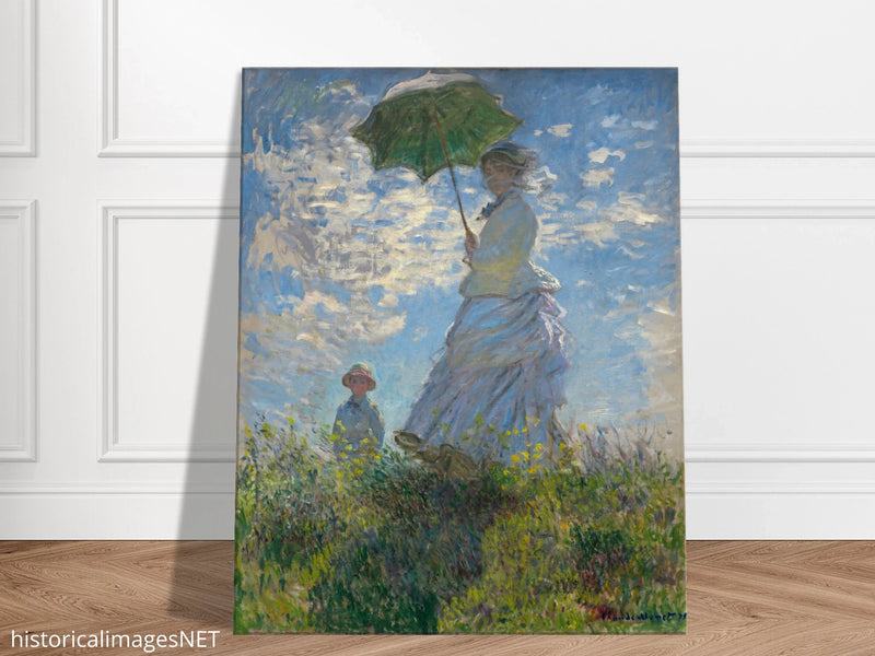 Woman with a Parasol Madame Monet and Her Son by Claude Monet