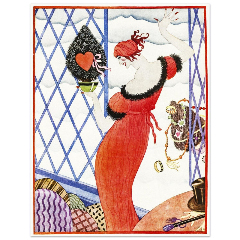 Hellen Dryden vintage illustration for a fashion magazine cover.
