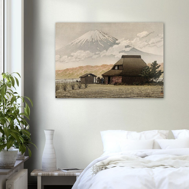 Fuji from Narusawa village by Kawase Hasui, woodblock print reproduction