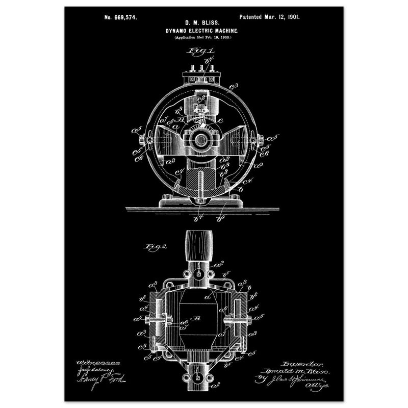 Dynamo electric machine patent by D M Bliss.