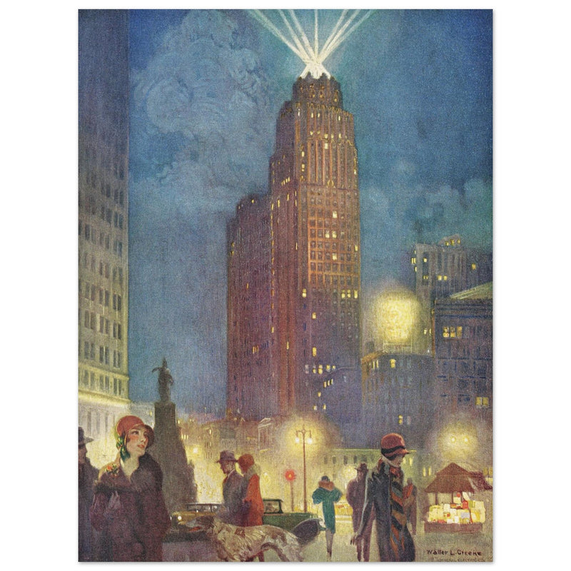 Modern city by Walter L . Green. A vintage illustration printed on Fine Art paper