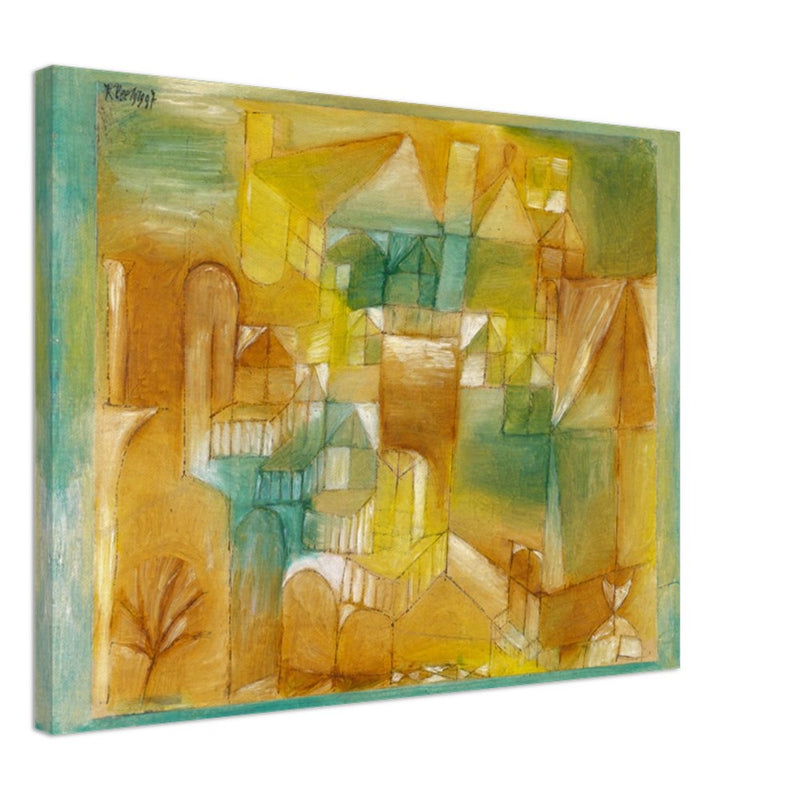 Paul Klee Fascsade brown green 1919. Modern abstract painting.    and redesigned wallart
