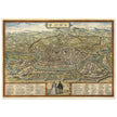Ancient map of Rome with engravings by Georg Braun and Frans Hogenberg.