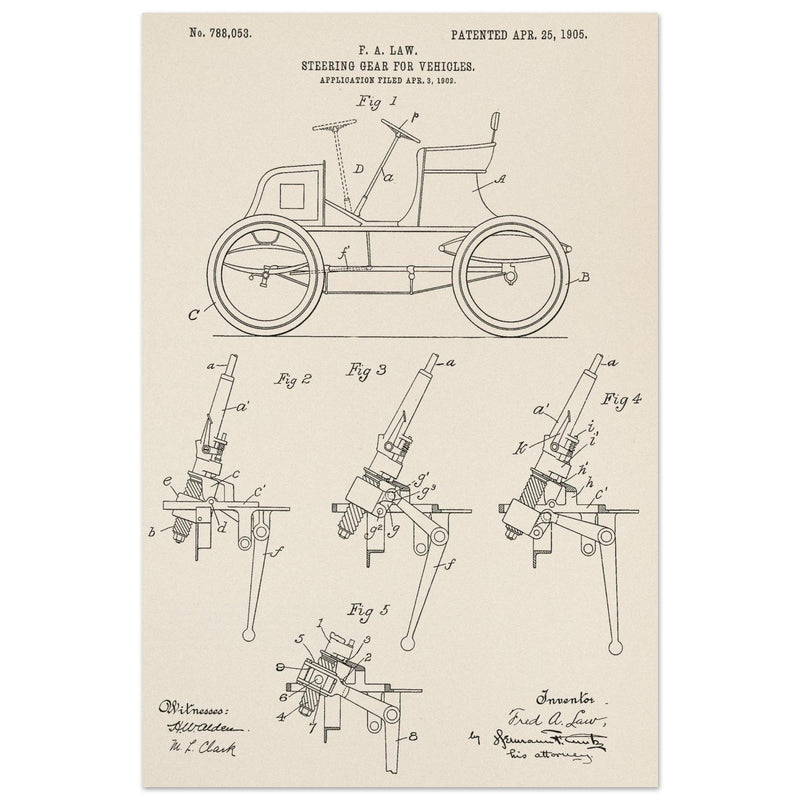 Steering Gear for vehicles patent illustration.