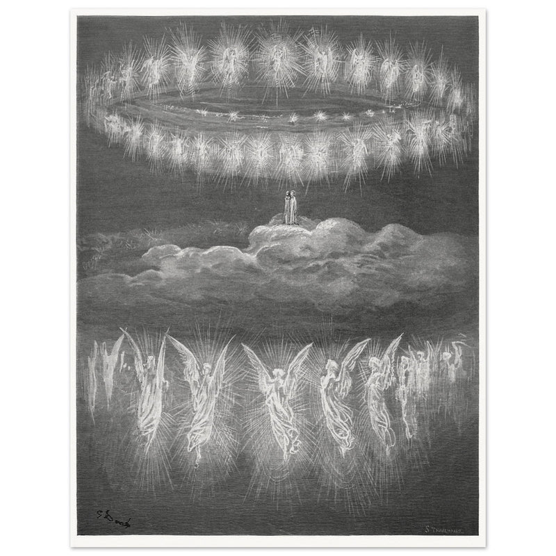 Gustave Dore illustration for The Divine Comedy by Dante Alighieri.  The Sun Glorified Souls. Paradise.