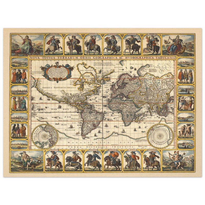 1652 Old World map Nova Totius Terrarum Orbis geographica ac hydrographica tabula by Nicolaes Visscher
