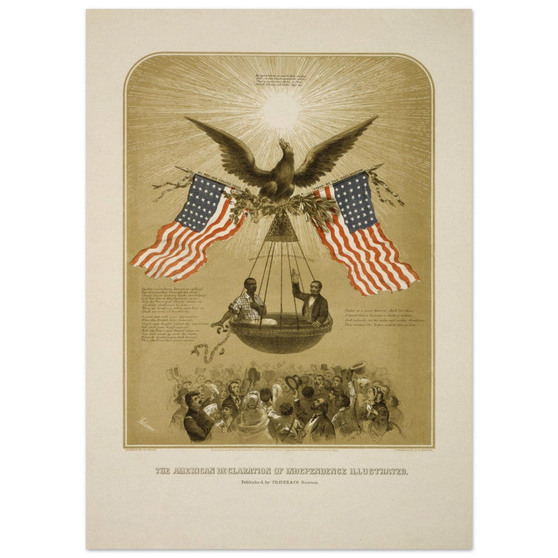 The American Declaration of Independence illustrated in 1861.  reproduction