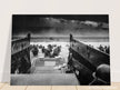 Second World War black and white poster . D Day Normandy landing US Soldiers.