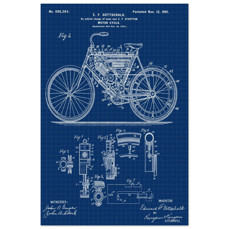 Motorcycle old patent 686284 by Gottschalk