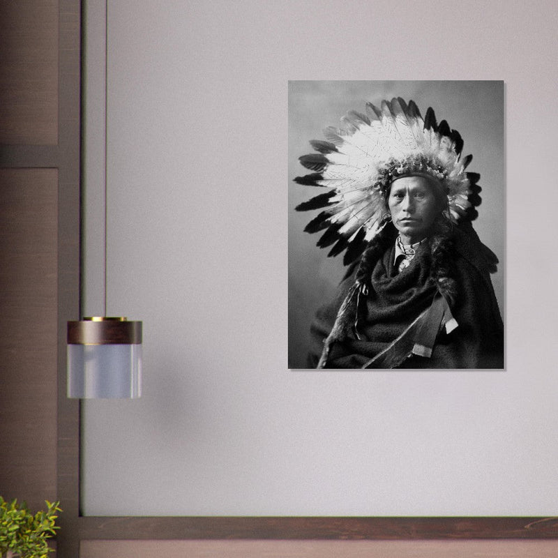 James A. Garfield, Chief of Apaches. Black and white portrair  of a native american leader