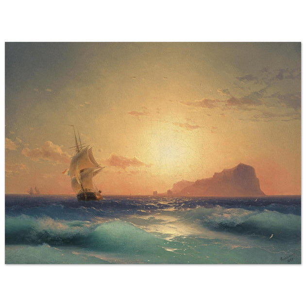 Ivan Aivazovsky  painting Sunset over Ischia