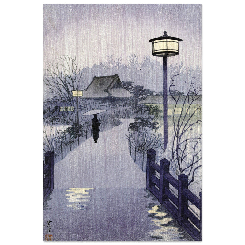 Evening rain at the Shinobazu pond by Kasamatsu Shiro 1938
