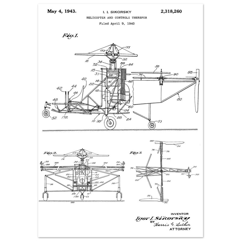 Helicopter patent by Igor Sikorsky