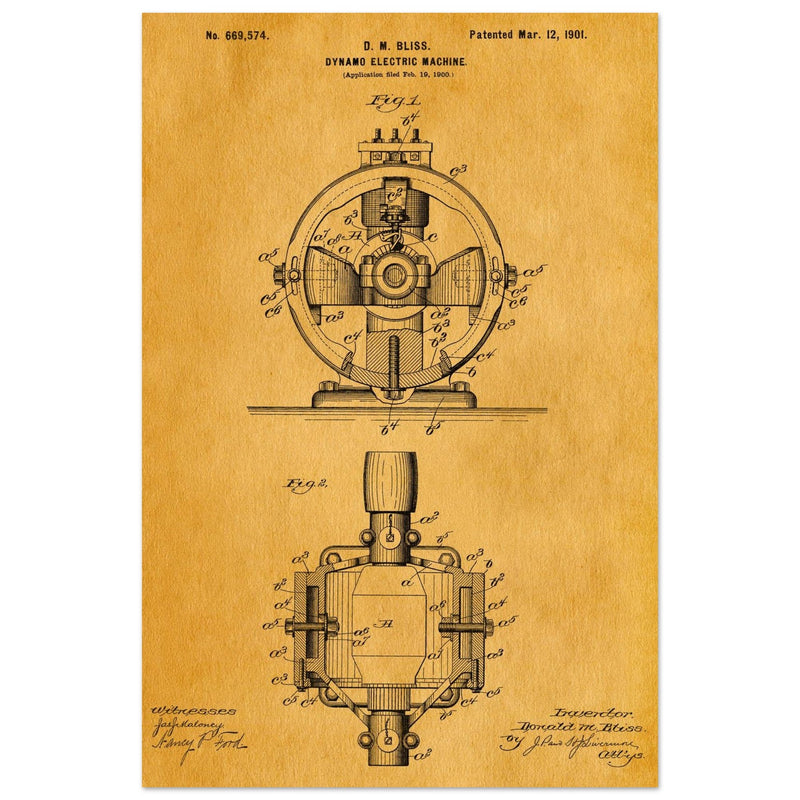 Dynamo electric machine patent by D M Bliss.