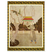 Edmund Dulac and one of his illustration for Princess Badoura fairy tale. Prince Camaralzaman and the Birds.