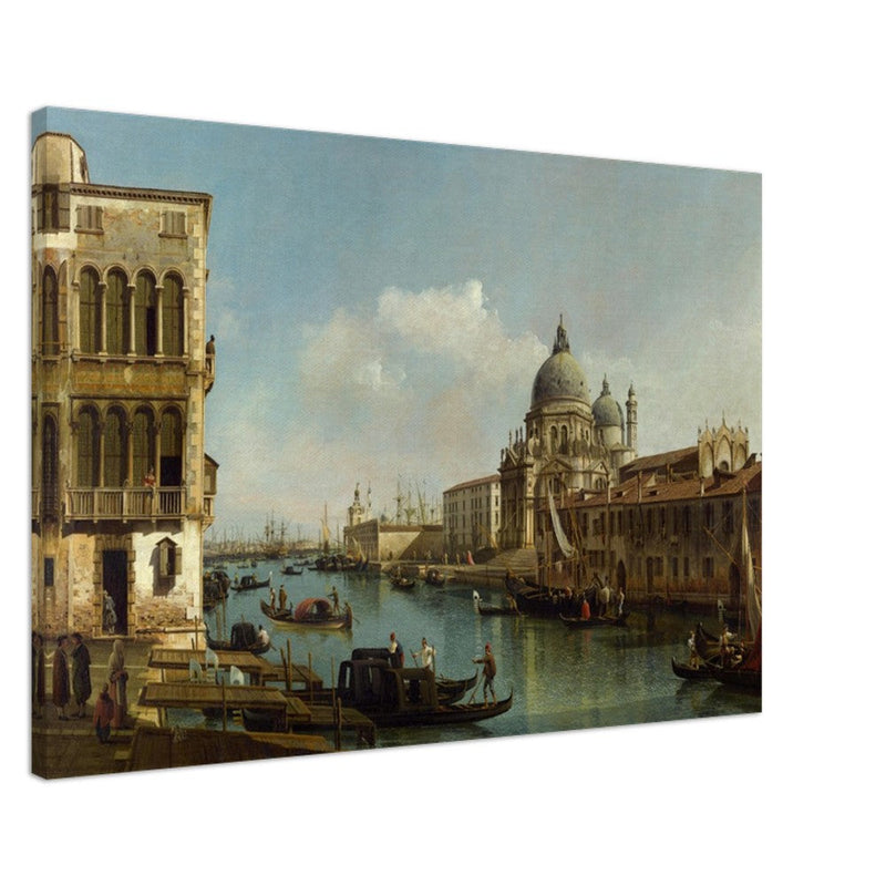 Grand Canal and Santa Maria della Salute in Venice Italy. Antique painting by Bernardo Bellotto 1743.