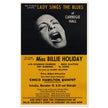 Billie Holiday music poster of her concert at Carnegie Hall in 1956.