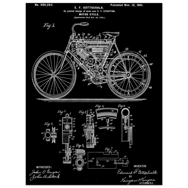 Motorcycle old patent 686284 by Gottschalk
