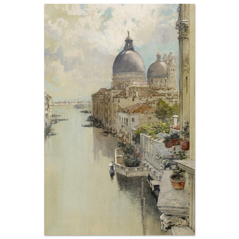 Venice Italy "Over a Balcony," View of the Grand Canal by Francis Hopkinson 1897.