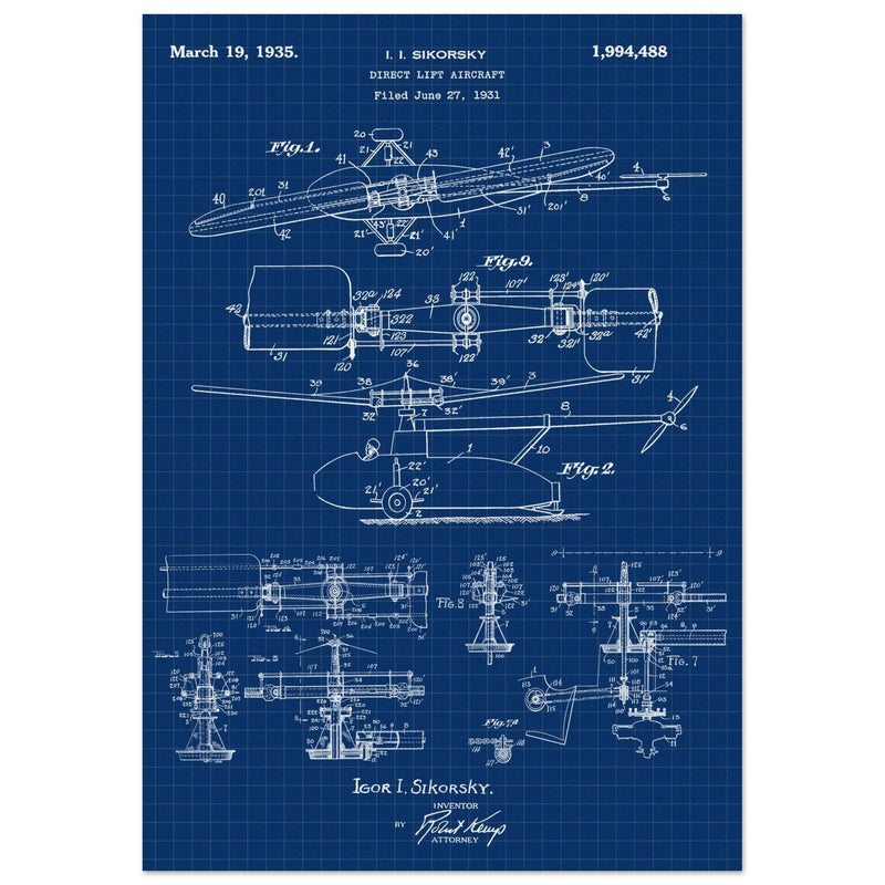 Direct Lift Aircraft patent by Sikorsky. Helicopter ancestor