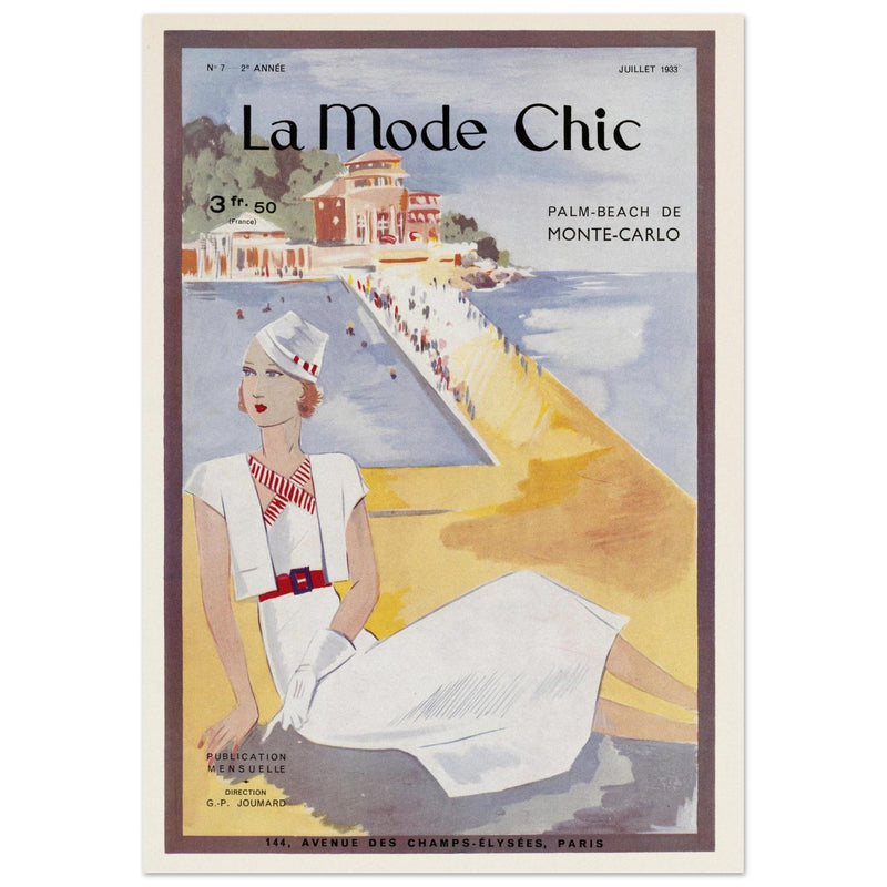 La Mode Chic old vintage fashion magazine cover from the 30s.