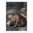 John Bauer the little princess and the bear vintage illustration . From the fairy tale Bella's Glorious Adventure.
