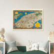 Old map of Manhattan New York City. Antique map reproduction of Manhattan of the 20's
