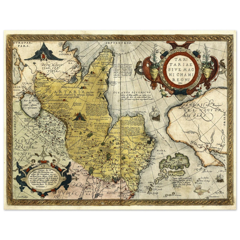 Ancient map of Tartaria by Abraham Ortelius  XVI Century.