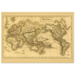Ancient map of the world. The world on Mercator projection