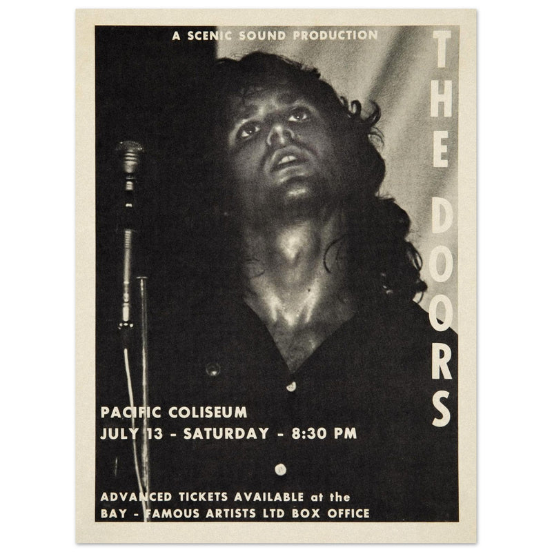 The Doors concert poster at the Pacific Coliseum Vancouver Canada 1968. decoor.