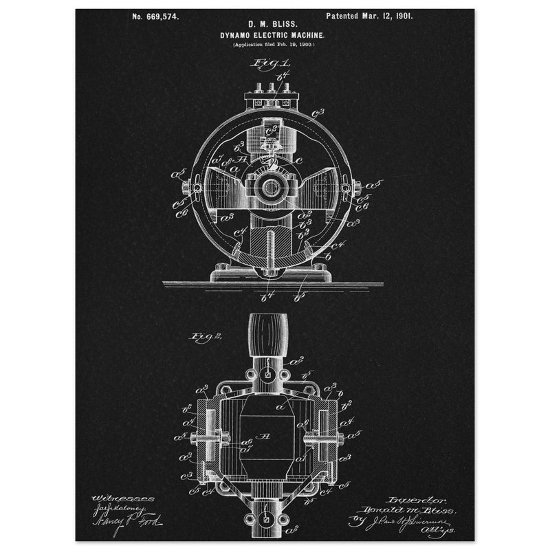 Dynamo electric machine patent by D M Bliss.
