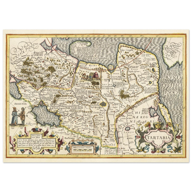 Ancient map of Russia by Jodocus Hondius  1633.