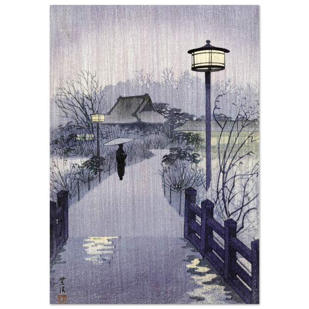 Evening rain at the Shinobazu pond by Kasamatsu Shiro 1938