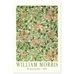 William Morris art print Honeysuckle wallpaper. Vintage flower and leaves poster.