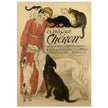 Theophile Steinlen Clinique Cheron. Beautiful vintage poster depicting a woman surrounded by cats and dogs in a veterinarian clinic.