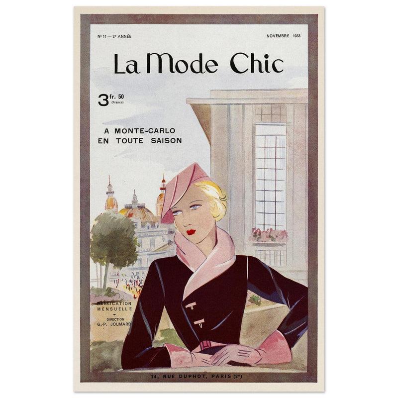 La Mode Chic old vintage fashion magazine cover from the 30s.