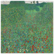 Gustav Klimt Flowering Poppies painting Green landscape .