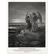 Gustave Dore The Bible engraving print . Jacob wrestling with the angel .