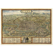 Ancient map of Rome with engravings by Georg Braun and Frans Hogenberg.