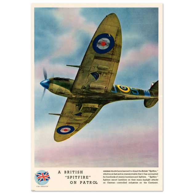 A British Spitfire on Patrol Propaganda II World War