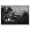 John Martin Paradise Lost vintage mezzoting engraving . Raphael Conversing with Adam and Eve .