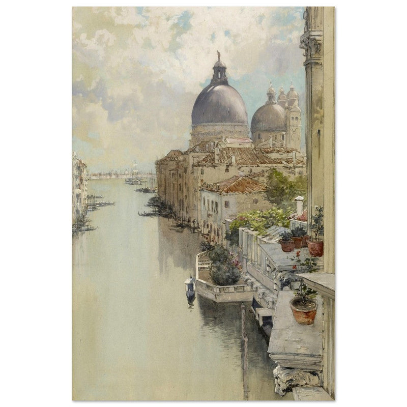Venice Italy "Over a Balcony," View of the Grand Canal by Francis Hopkinson 1897.