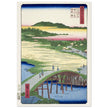 Sugatami Bridge, Omokage Bridge and the Gravel Pit at Takata by Utagawa Hiroshige, japanese woodblock  artist