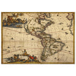Ancient old illustrated map of America by Jacobum Meursium XVII Century