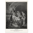 Gustave Dore The Bible engraving print . The Nativity illustration . The birth of Jesus Christ in Bethlehem
