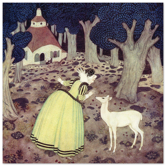 Edmund Dulac vintage illustration The Hind of the Wood.