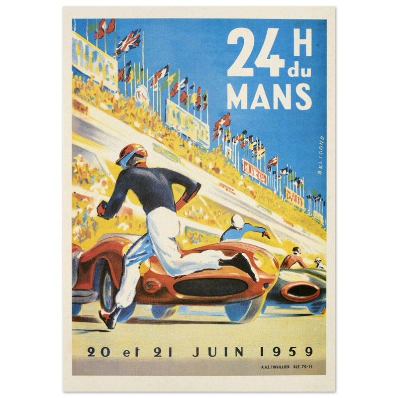 Le Mans 24 hours car race in 1959 by Michel Beligond.