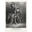 Gustave Dore The Bible engraving print . The Descent from the cross after Crucifixion illustration .